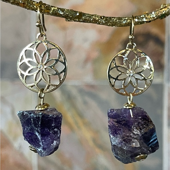 Artisan Handmade Natural Stone Earrings - Picture 1 of 6